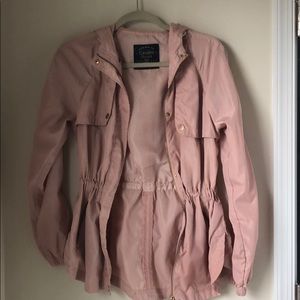 Blush pink rain jacket